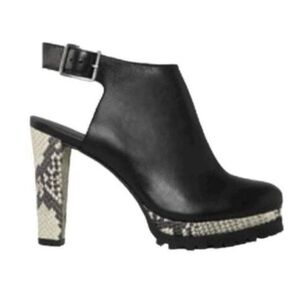 AllSaints Slingback Sarris Snake Heeled Booties. Size EU 37.